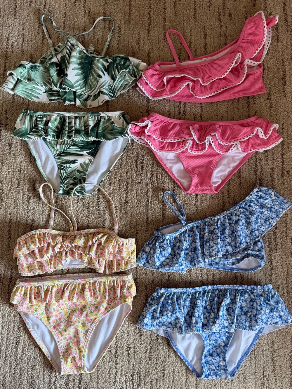 Janie and Jack Ruffle Bikinis - Set of 4